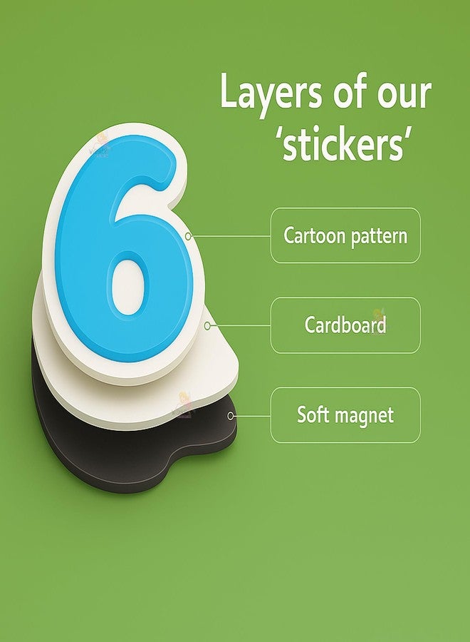 ويش كي ملصقات أرقام مغناطيسية من ويشكي للأطفال - مجموعة تعليمية للرياضيات مكونة من 44 قطعة، تتضمن أرقامًا وحيوانات للعد ورموزًا رياضية، لعبة مونتيسوري تعليمية للأطفال من عمر 3 سنوات فما فوق - Image 2